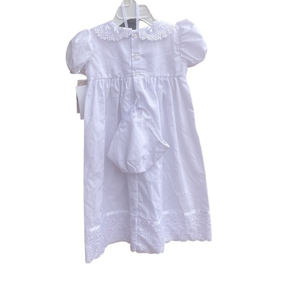 Baby Little Things Mean A Lot Christening Gown & Bonnet Set Sz 6 Months - Picture 10 of 14